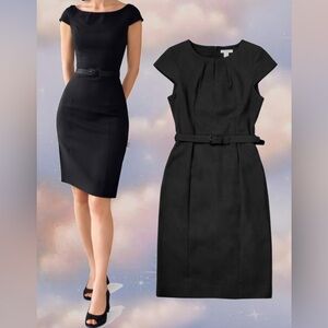 🖤 H&M Black Midi Dress with Belt